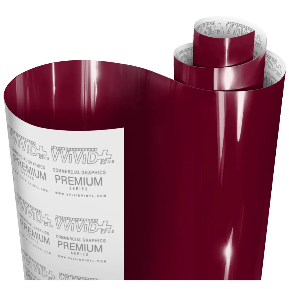 Vinil VViViD Ultra Gloss Crimson Burgundy: muestra del material