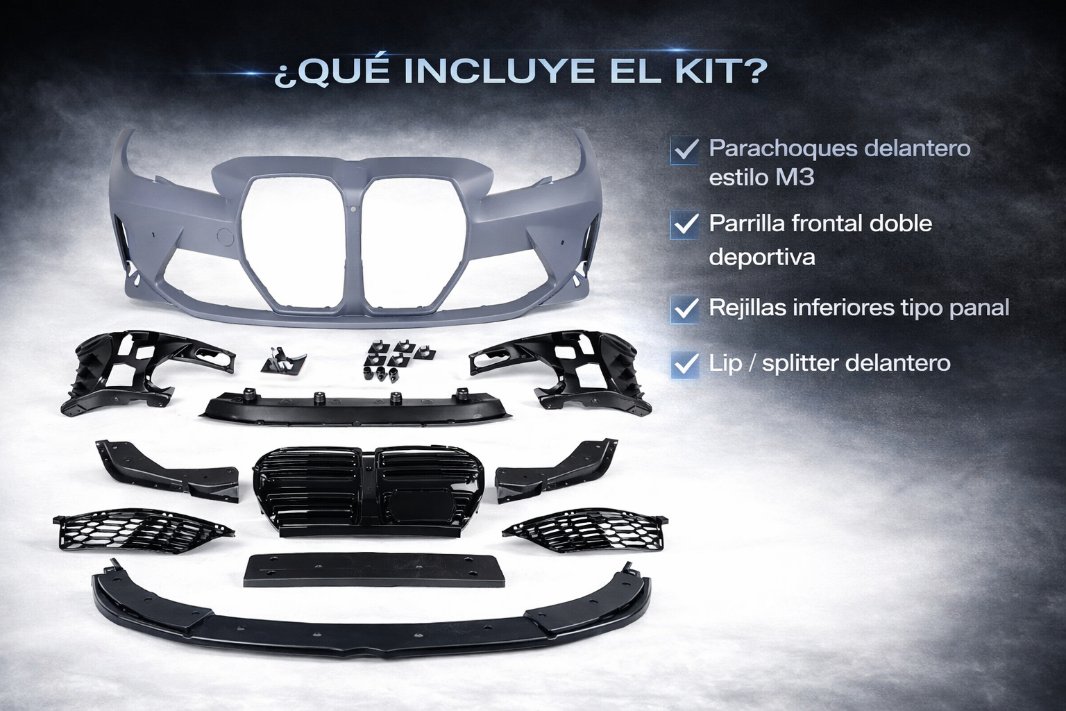 BODY KIT DELANTERO M3 PARA BMW SERIE 3 QUE INCLUYE
